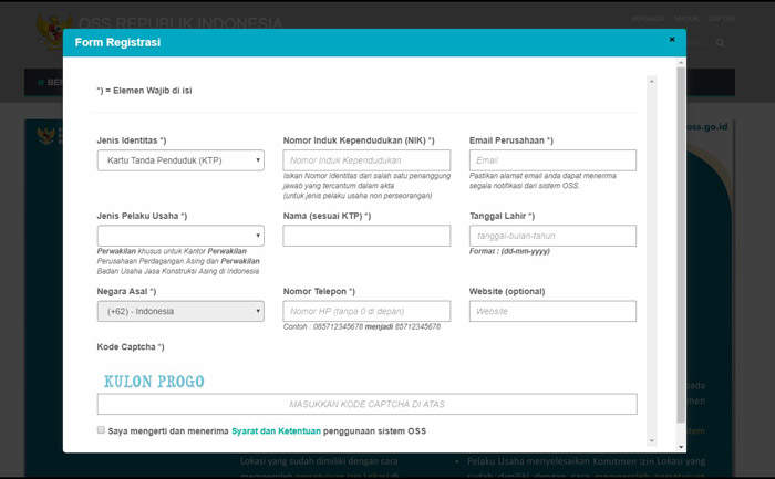 pendaftaran oss bagi perorangan